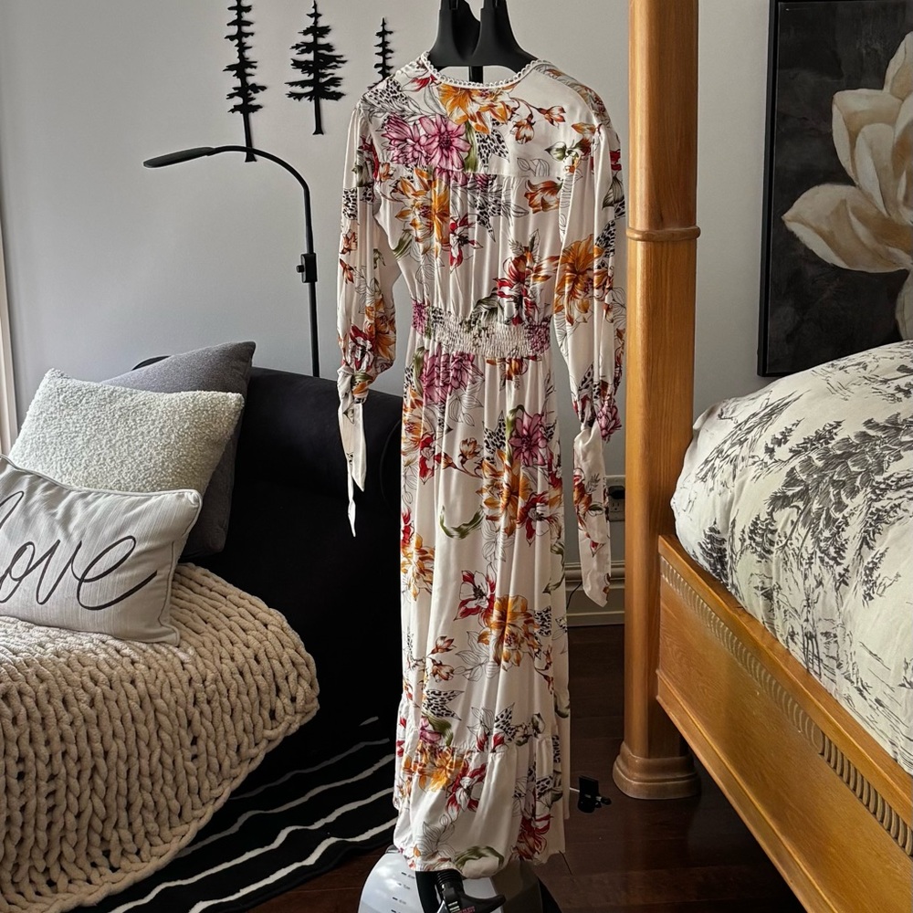 Abel the Label High Low Floral Dress with Bishop Sleeves
